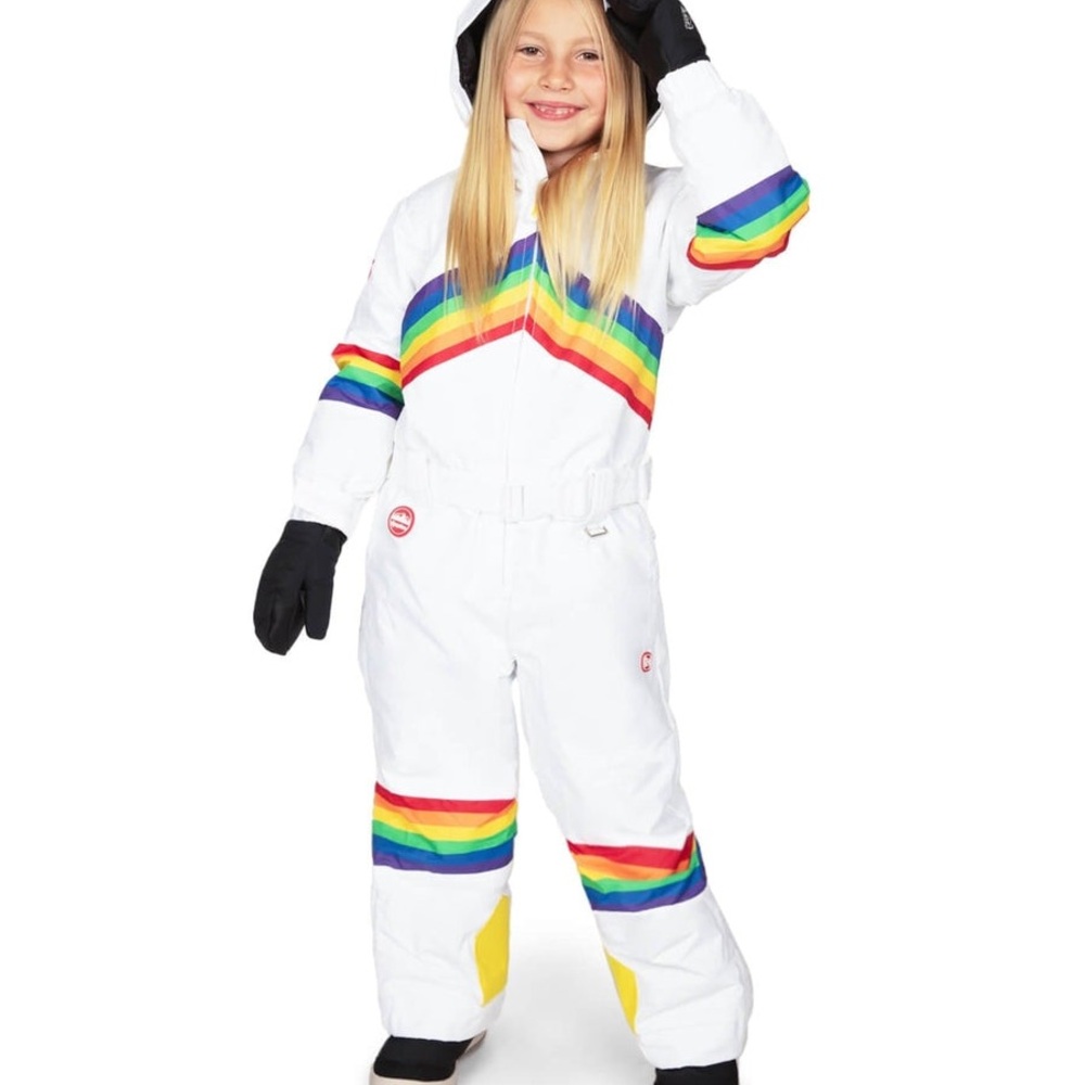 Tipsy Elves White Rainbow Kids Snow Suit